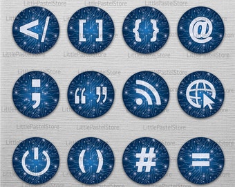 Computer Theme cupcake toppers, Coding Theme Party Cupcake Toppers, Programmer Theme party, Geek Party, INSTANT DOWNLOAD