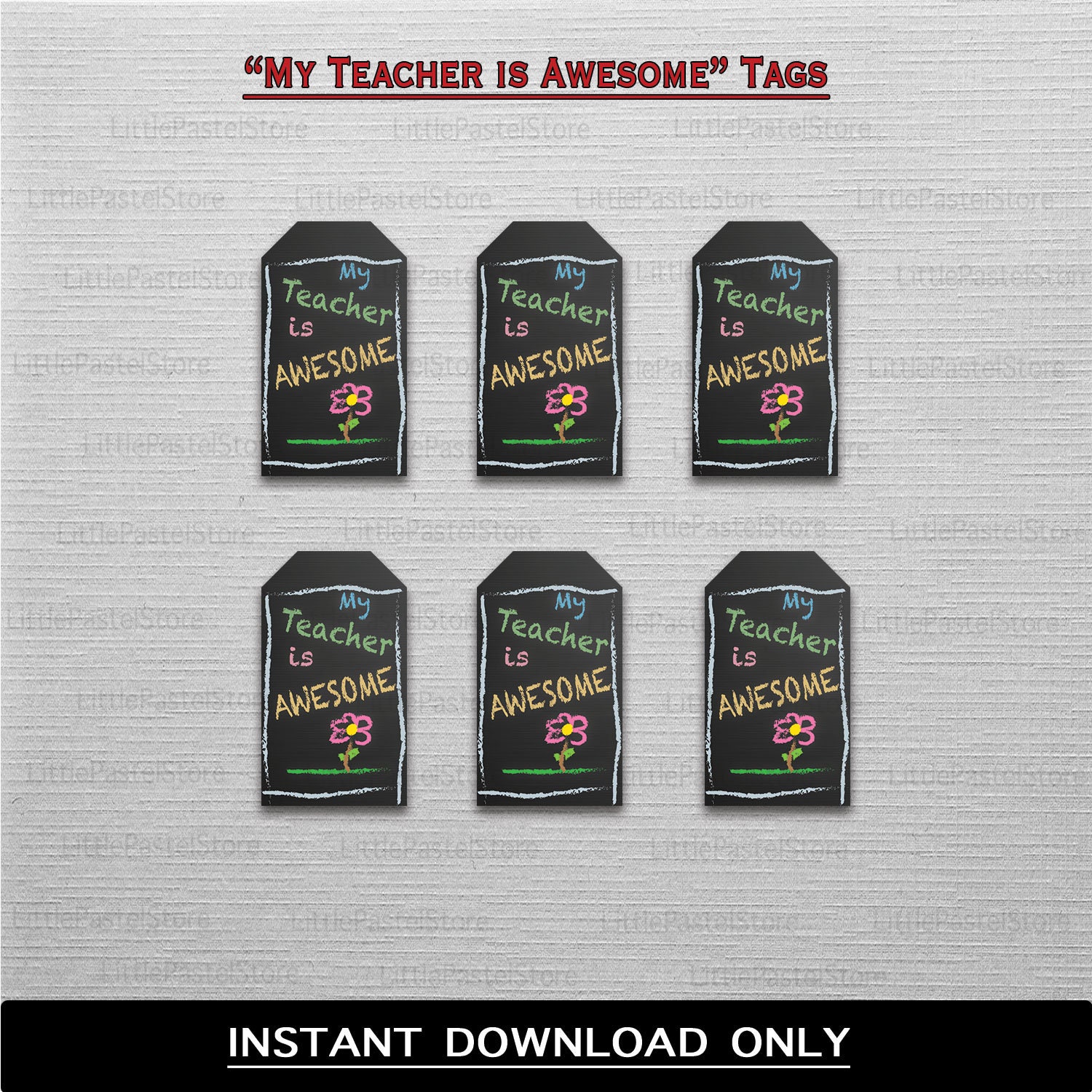 My Teacher is Awesome Gift Labels Teacher Appreciation Week - Etsy