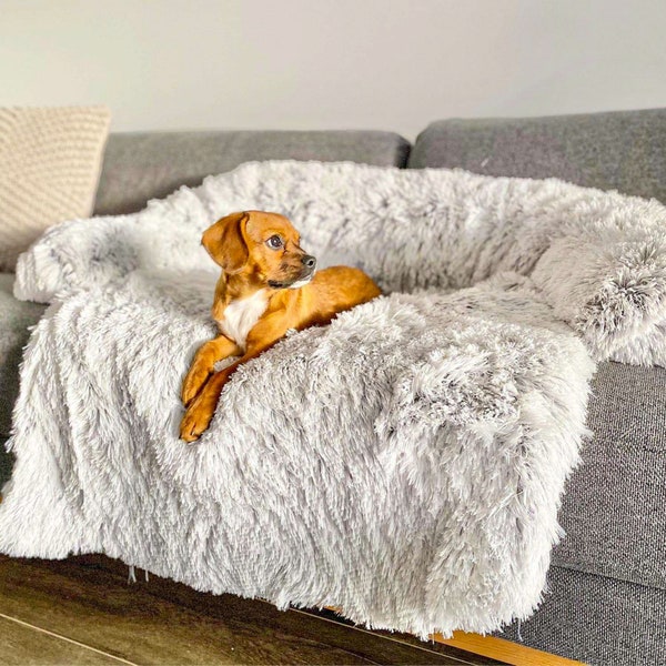Full Size Pets Washable Calming Furniture Protector Avec Zipper Bed Sofa Canapé Car Floor Soft Calming Bed Mats & Pads