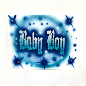 Custom airbrush 8x10 Baby Boy canvas