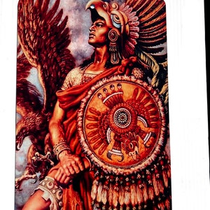 Famous aztec warrior sublimation metal sign print