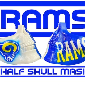 Custom airbrush Rams half skull mask