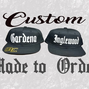 Custom old English snapback hat