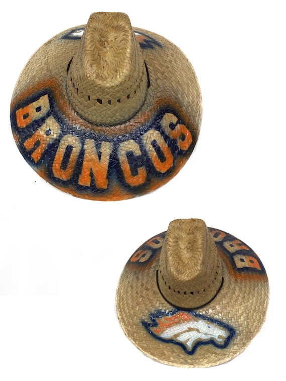 Sun Hat Broncos Straw Hat Denver Broncos Airbrush Straw Hat