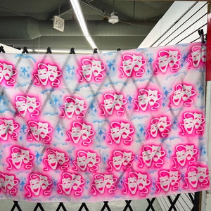 Smile now cry later, custom airbrush, original banner, tapestry