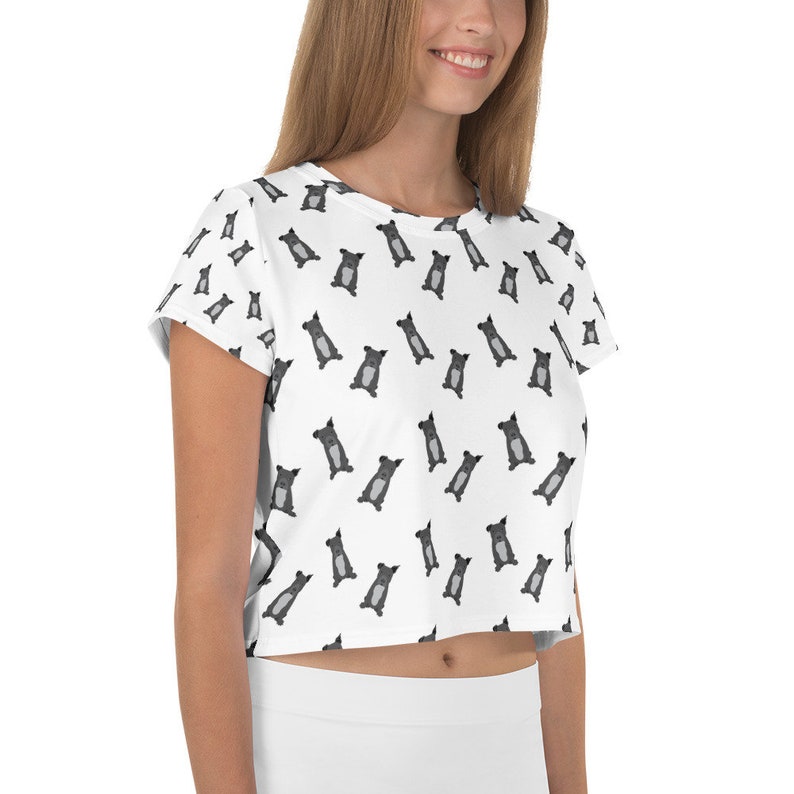 Grey Pitbull Crop Tee