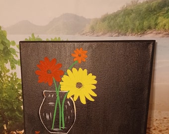 Flower vase painting 8x10