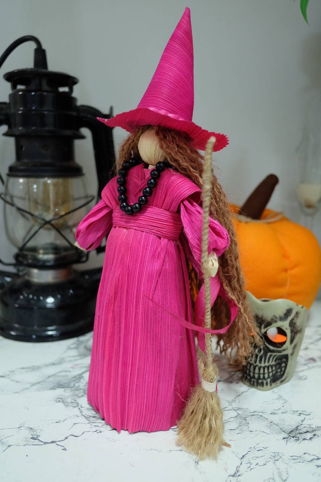 Witch Cornhuskdoll Made of Corn Husks High 10 Inches . - Etsy