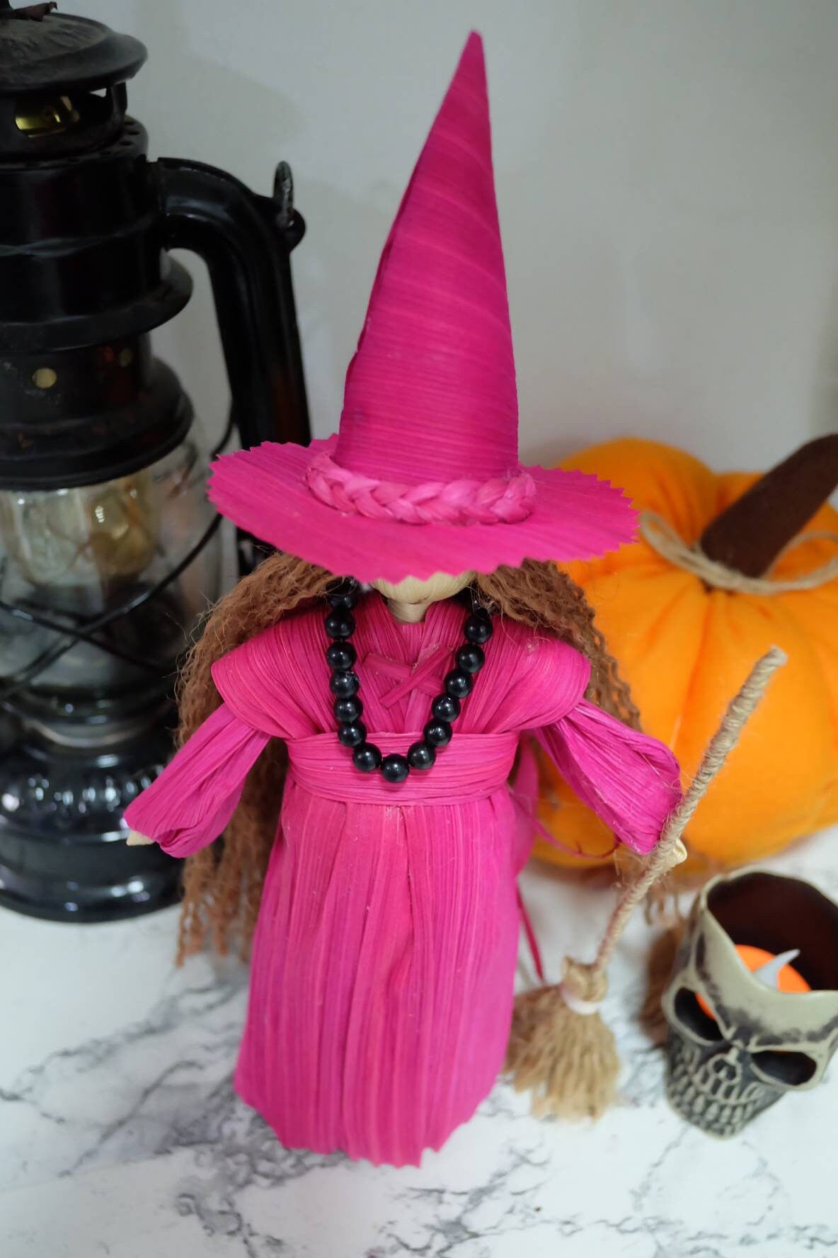 Witch Cornhuskdoll Made of Corn Husks High 10 Inches . - Etsy
