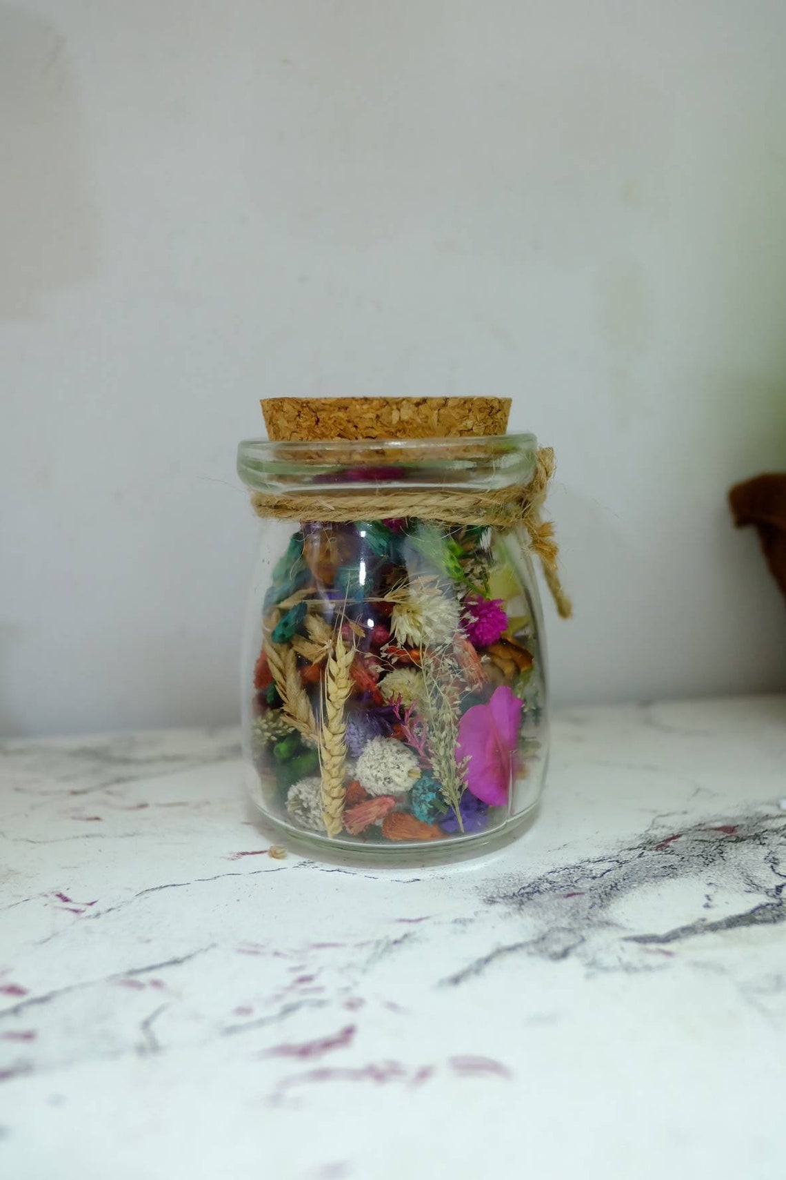 Dried Flowers in Glass Bottles Etsy