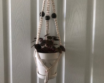 Macrame Plant Hanger with beads, Plant Hanger, Mother’s Day