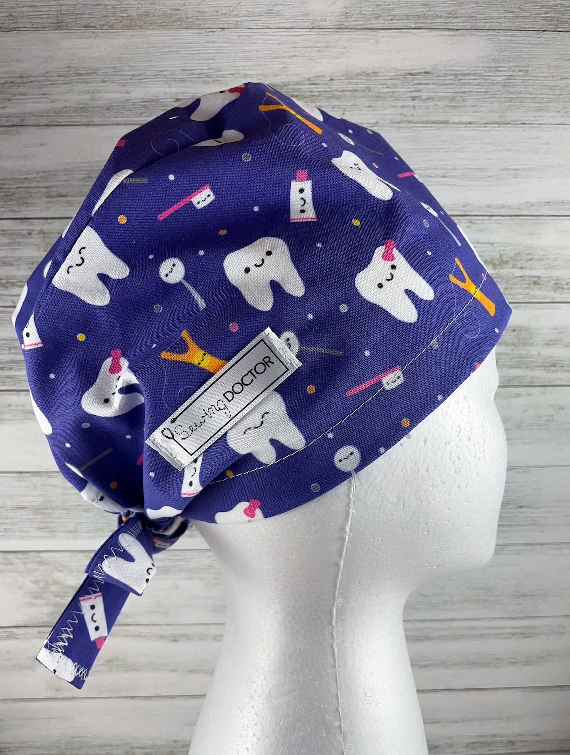 Teeth and Floss Scrub Cap // Dental Scrub Cap // Dental Etsy