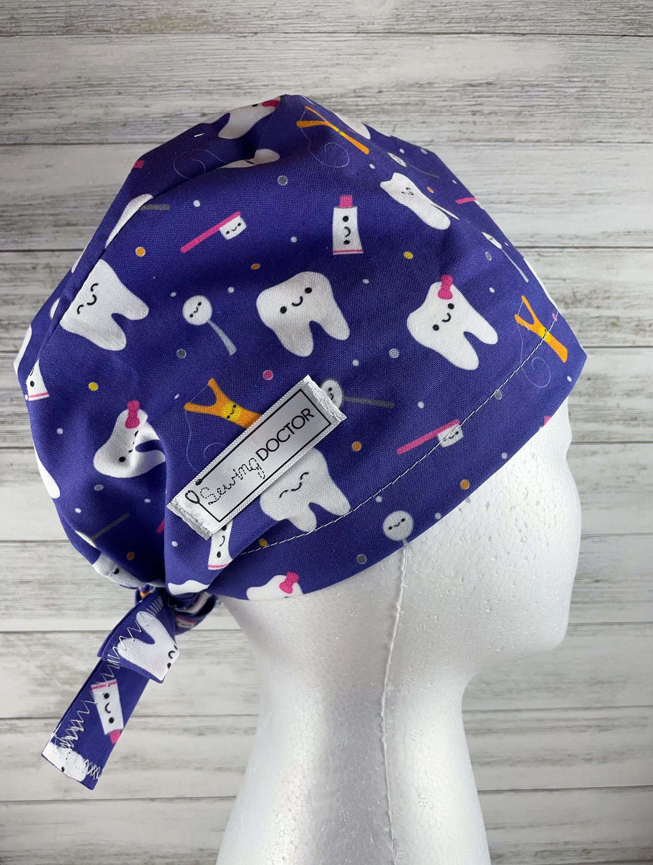 Dental Scrub Cap // Dental Assistant Scrub Cap // Tooth Floss Etsy