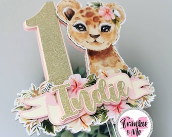 Personalised Safari Cake Topper | Baby Safari Cake Topper | Animal Cake Topper | Wild One Cake Topper | Safari Theme Birthday | Safari Cake