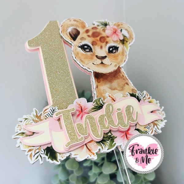 Personalised Safari Cake Topper | Baby Safari Cake Topper | Animal Cake Topper | Wild One Cake Topper | Safari Theme Birthday | Safari Cake