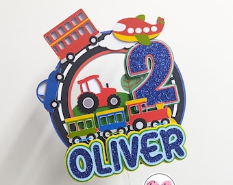 Transport Cake Topper | Cars Cake Topper | Vehicle Cake Topper | Bus Cake Topper