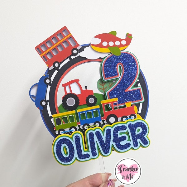 Transport Cake Topper | Cars Cake Topper | Vehicle Cake Topper | Bus Cake Topper