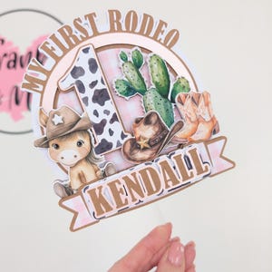 Rodeo Cake Topper | First Rodeo Topper | Cowboy Cake Topper | Rodeo Party Decor | Cowboy Gift | Rodeo Theme Party immagine 7