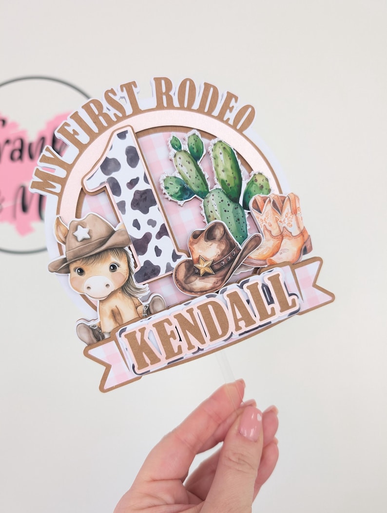Rodeo Cake Topper | First Rodeo Topper | Cowboy Cake Topper | Rodeo Party Decor | Cowboy Gift | Rodeo Theme Party immagine 7