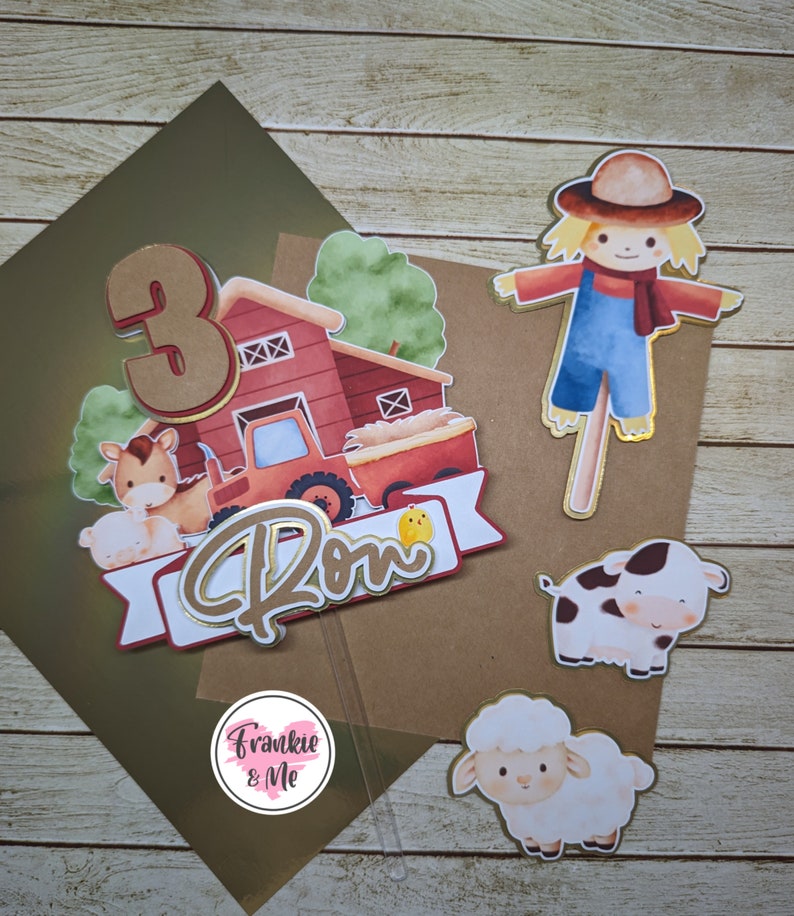 Personalised Farm Cake Topper | Tractor Topper | Farm Theme Party ...