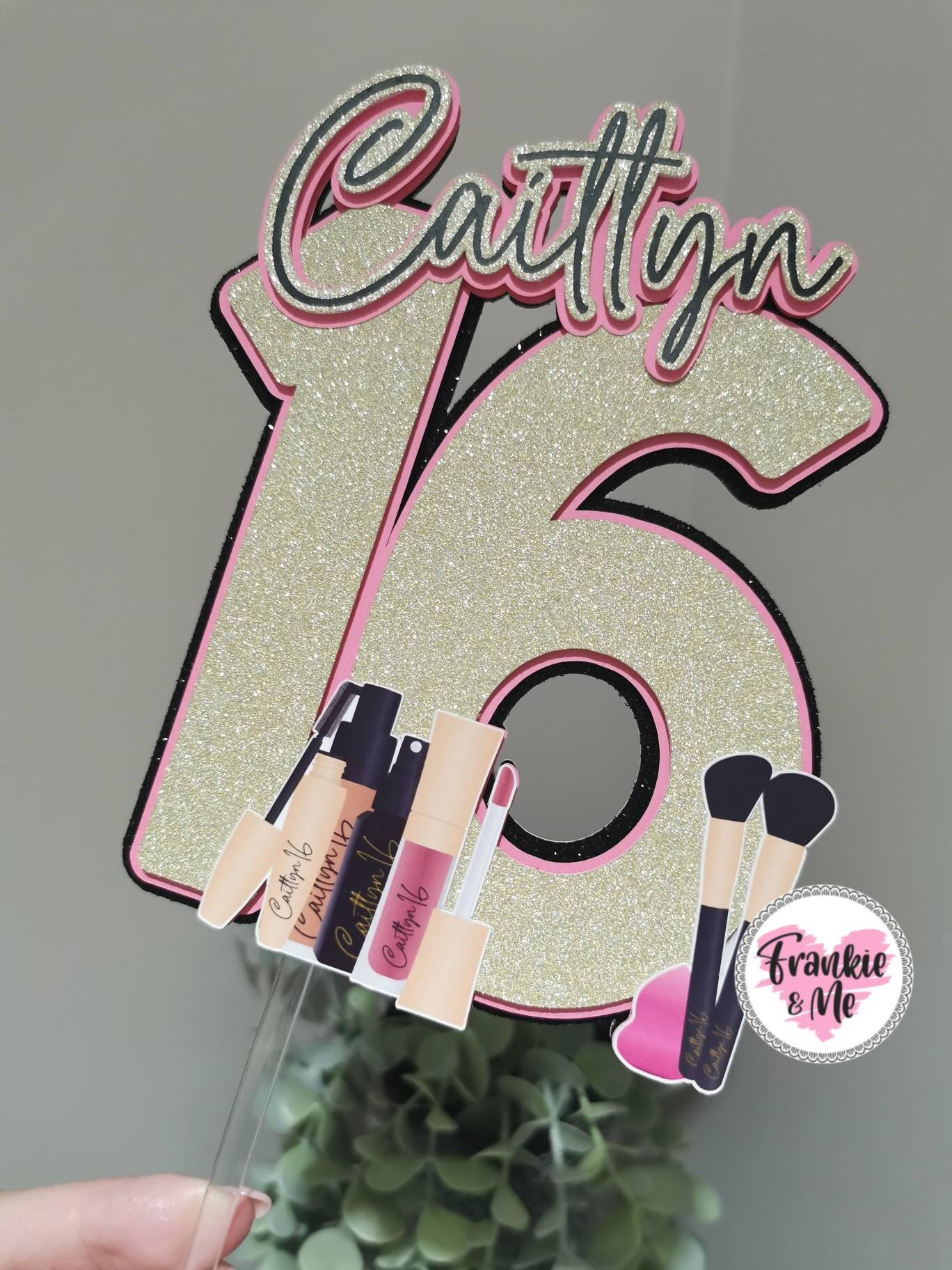 Personalised Makeup Cake Topper Beauty Cake Topper 16th Etsy UK
