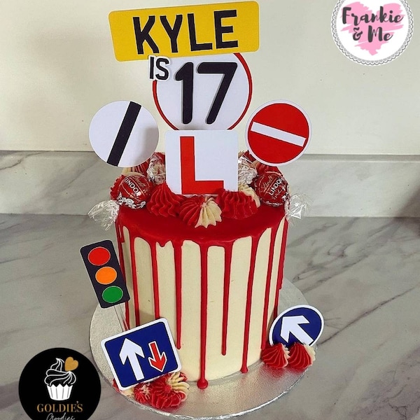 Personalised Learner Driver Cake Topper | New Driver Cake Topper | L Plate Cake Topper | 17th Birthday Gift | 17th Birthday Cake