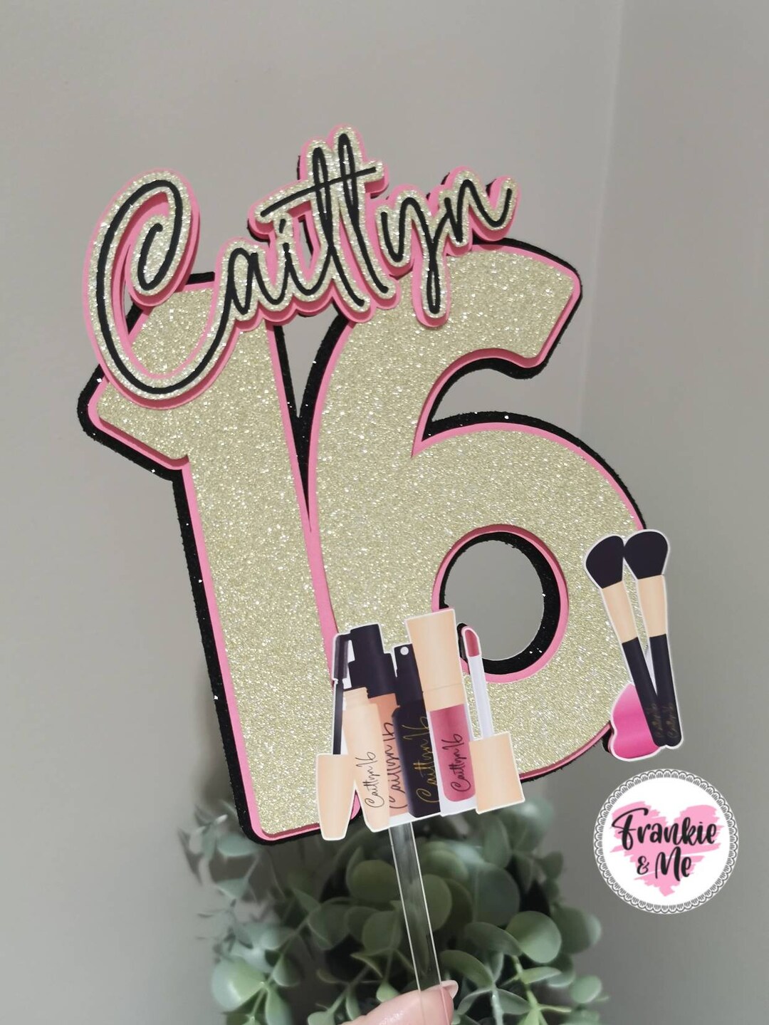 Personalised Makeup Cake Topper Beauty Cake Topper 16th Cake Topper