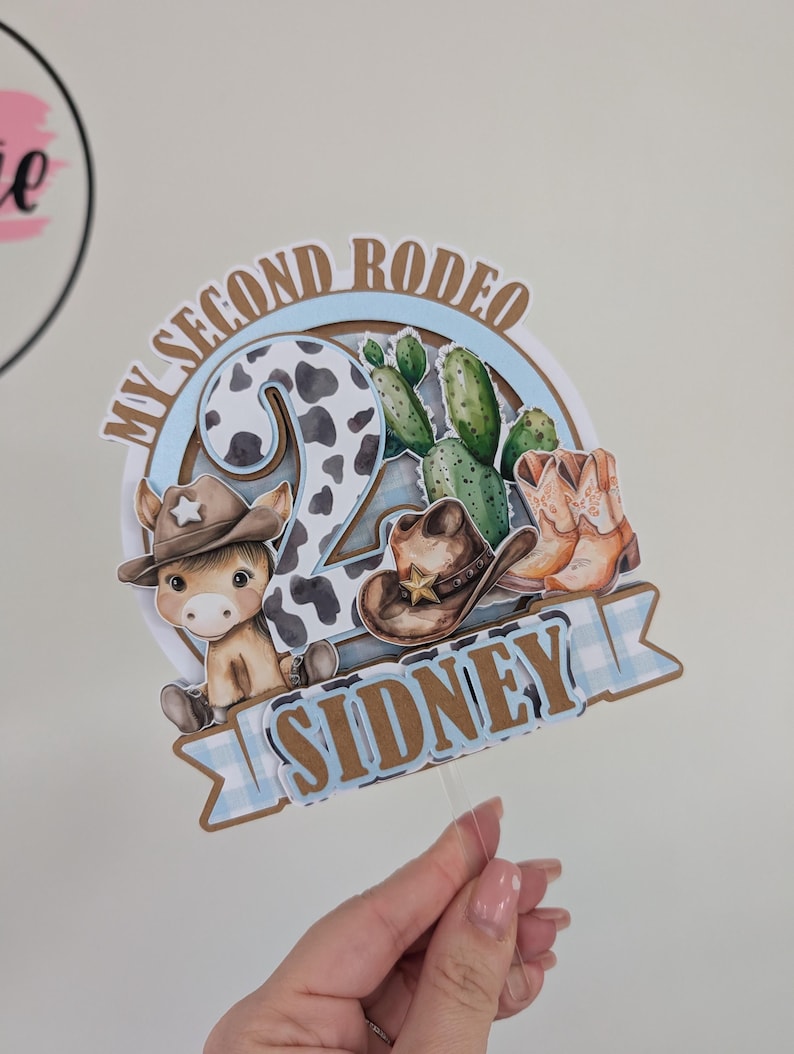 Rodeo Cake Topper | First Rodeo Topper | Cowboy Cake Topper | Rodeo Party Decor | Cowboy Gift | Rodeo Theme Party immagine 8