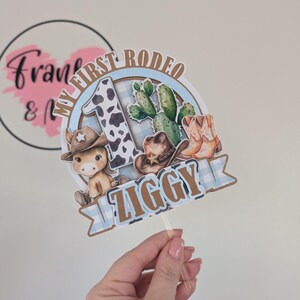 Rodeo Cake Topper | First Rodeo Topper | Cowboy Cake Topper | Rodeo Party Decor | Cowboy Gift | Rodeo Theme Party immagine 4