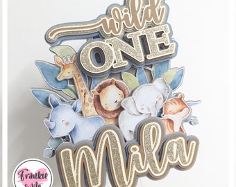 Personalised Safari Cake Topper | Safari Cake Topper | Animal Cake Topper | Wild One Cake Topper | Safari Theme Birthday | Wild One Birthday