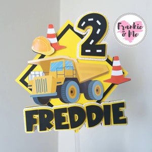 Personalised Construction Cake Topper | Digger Cake Topper | Birthday Cake Topper | Birthday Celebrations | Construction