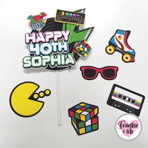 Personalised 80s Theme Cake Topper 80s Cake Topper 80s Theme Birthday
