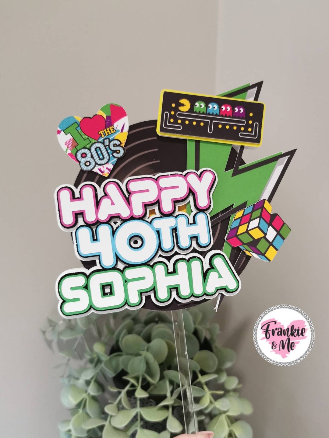 Personalised 80s Theme Cake Topper 80s Cake Topper 80s Theme Birthday