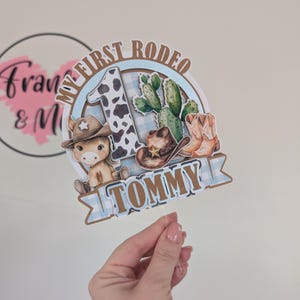 Rodeo Cake Topper | First Rodeo Topper | Cowboy Cake Topper | Rodeo Party Decor | Cowboy Gift | Rodeo Theme Party immagine 5