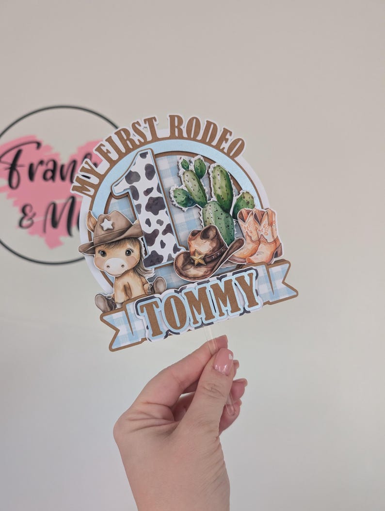 Rodeo Cake Topper | First Rodeo Topper | Cowboy Cake Topper | Rodeo Party Decor | Cowboy Gift | Rodeo Theme Party immagine 5