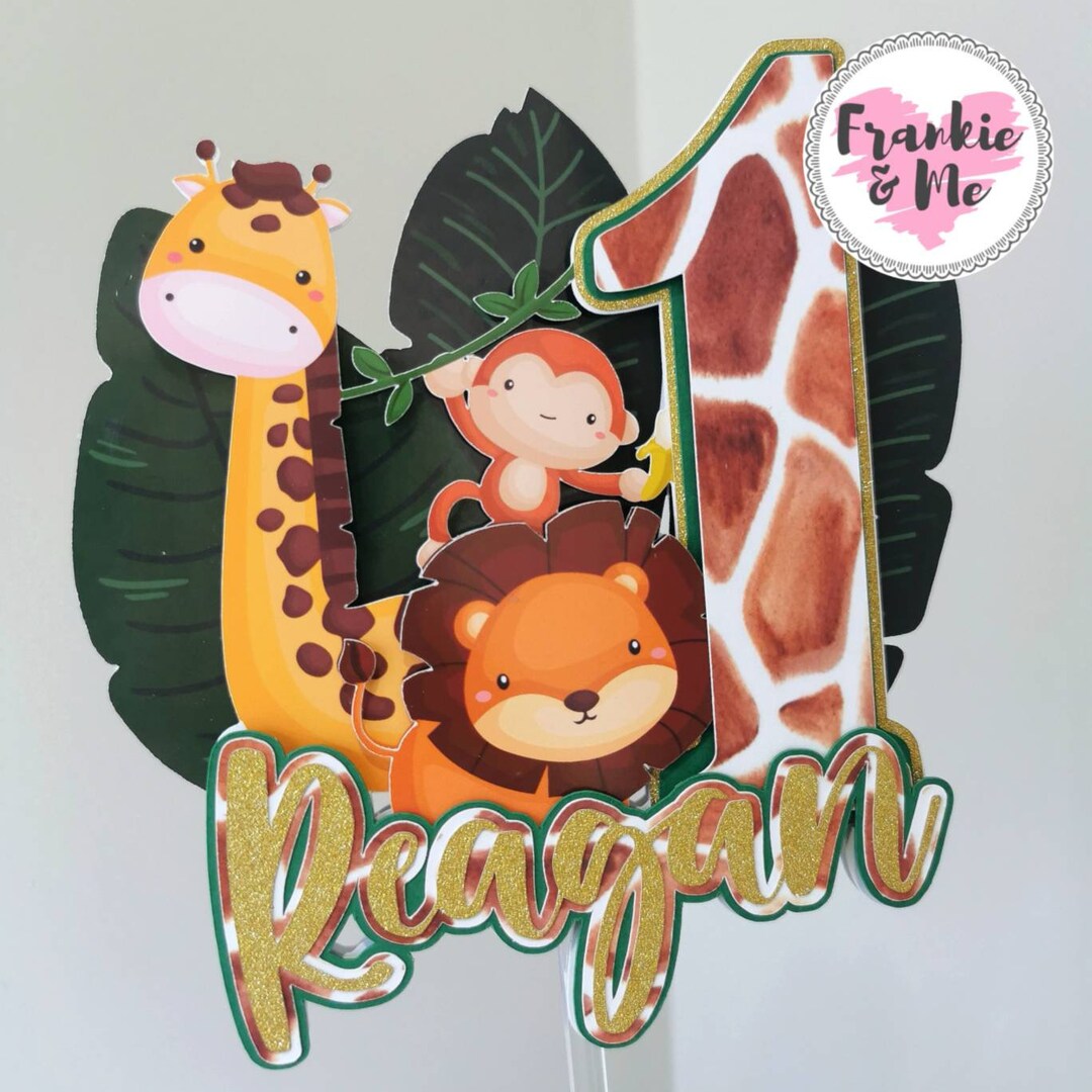 Personalised Jungle Theme Cake Topper | Jungle Cake Topper | Safari ...