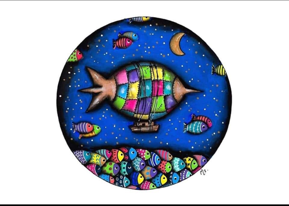 Illustration Encadrée Ballon Dirigeable