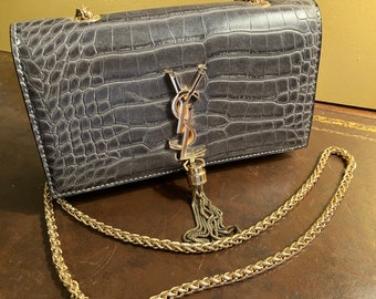 Stylish Small Grey Snakeskin Effect Shoulder Bag Handbag