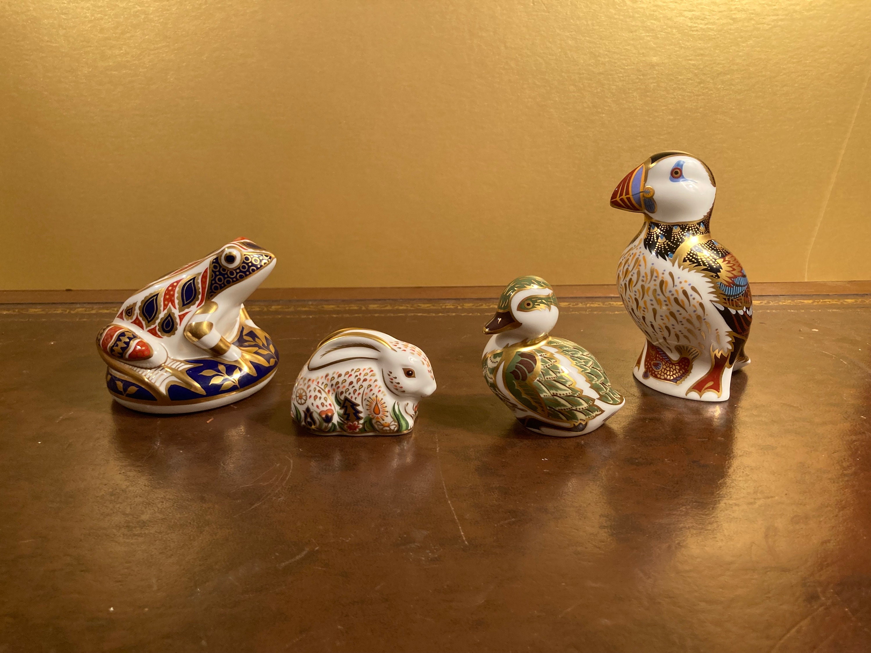 Beautiful Vintage Royal Crown Derby Puffin, Frog, Baby Rowsley Rabbit ...