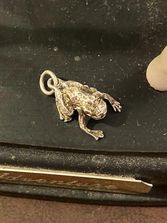 Beautiful Vintage Solid Silver Articulated Frog B… - image 9