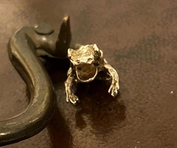 Beautiful Vintage Solid Silver Articulated Frog B… - image 8