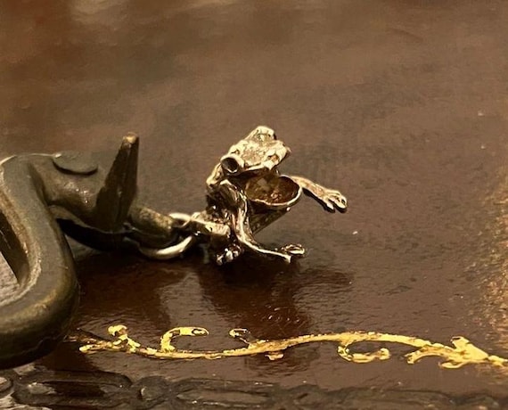 Beautiful Vintage Solid Silver Articulated Frog B… - image 1