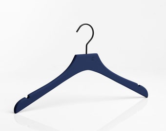 Dark blue rubber coated wooden Top hanger