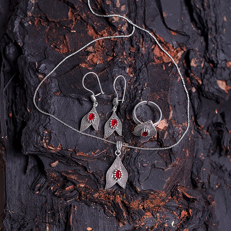 Turkish Handmade 925 Sterling Silver Set-FREE SHIPPING
