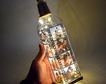 NEW Personalized Film Strip Decorative Bottle Lamp for  Birthday, Anniversary, Father's Day, Girlfriend, Boyfriend | Gift for Her for Him