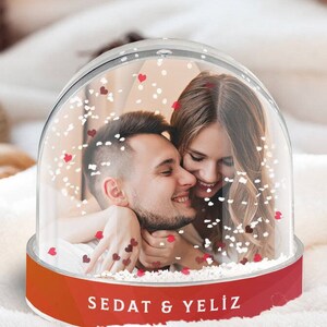 Personalized Photo Snow Globe for Birthday , Anniversary , Christmas , Mothers , Girlfriend ...