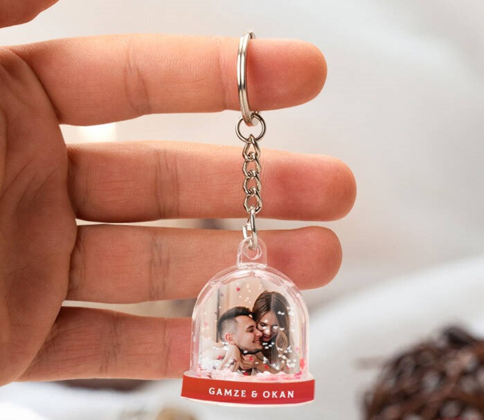 Personalized Snow Globe Keychain for Birthday Anniversary Etsy