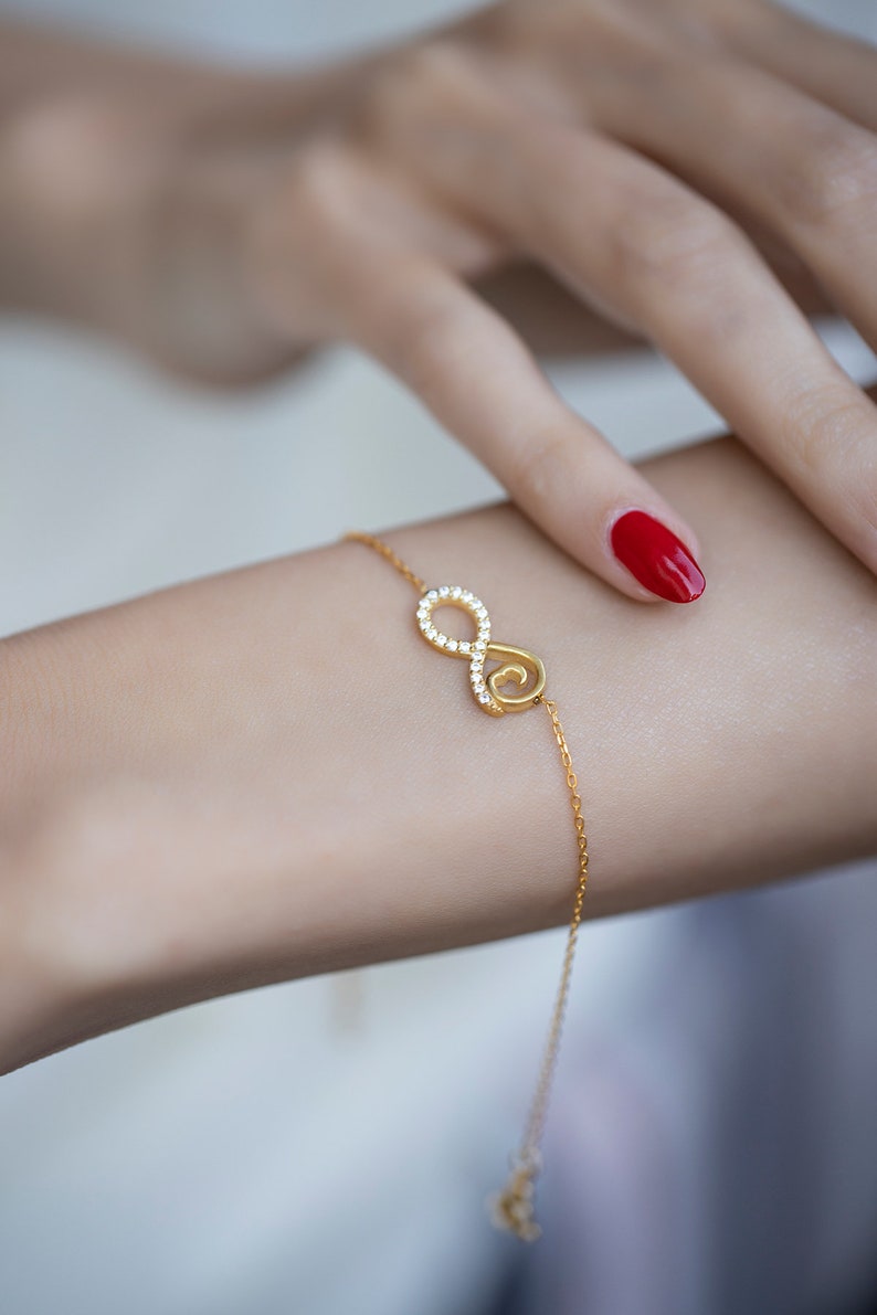 Gift for Her -Free Shipping The Infinitely Beautiful Gold Plated 925 Sterling Silver Wristband