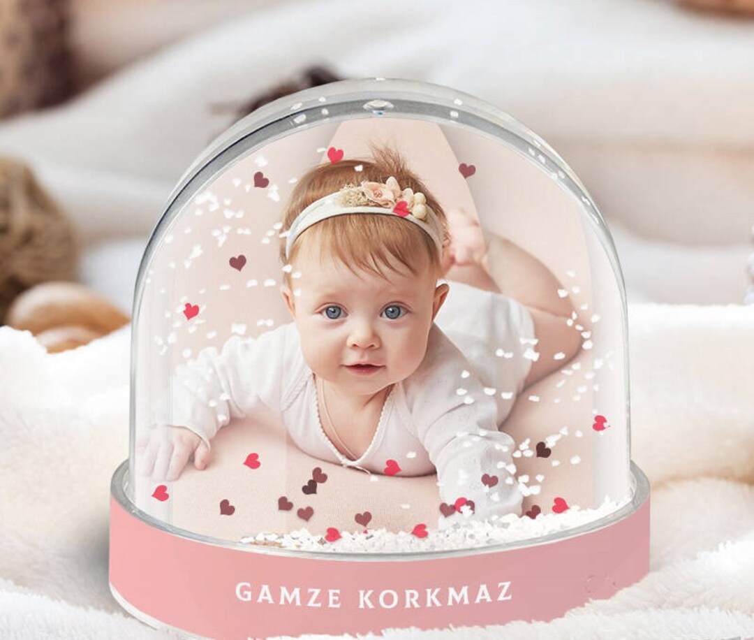 Personalized Baby Photo Snow Globe for Birthday Etsy UK