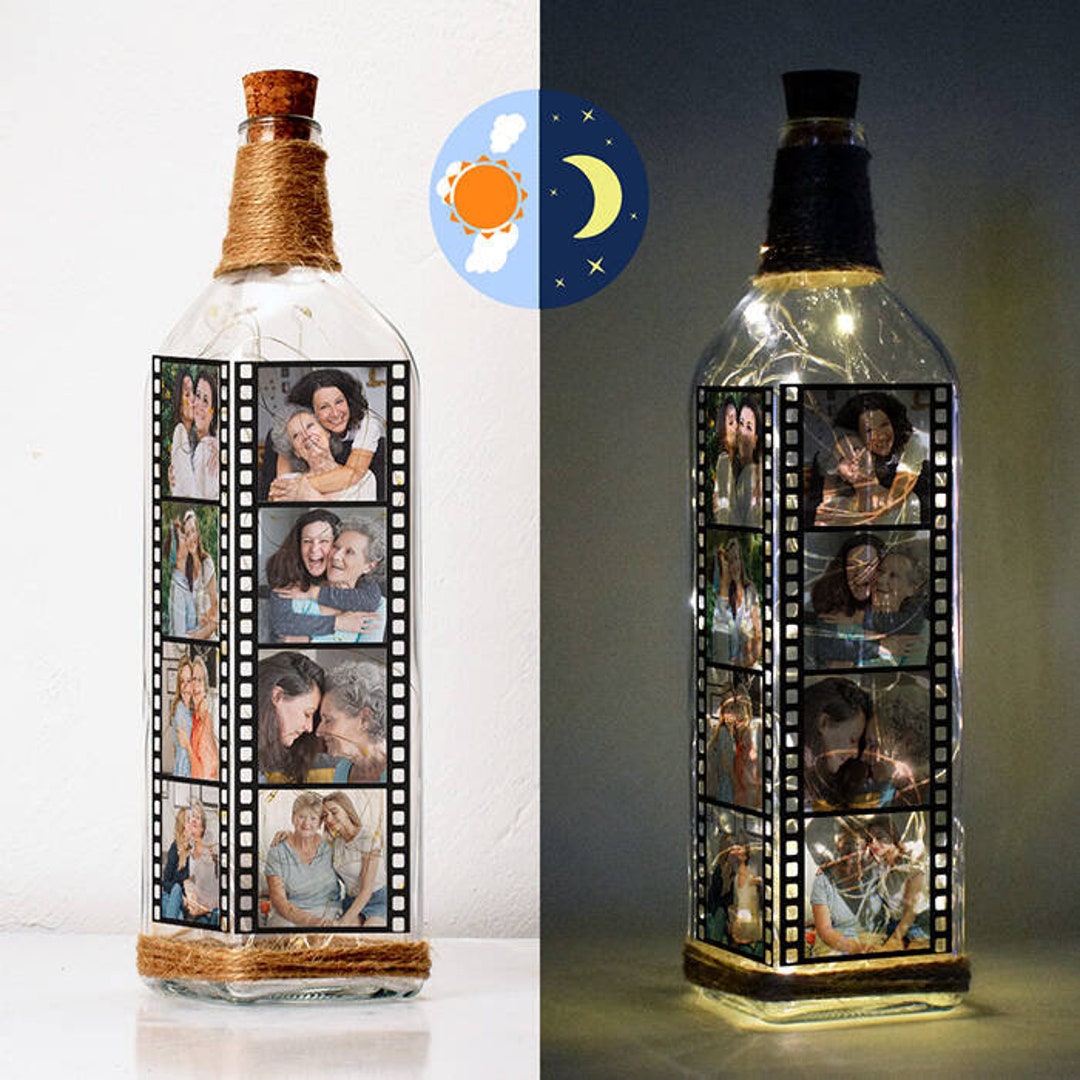 Personalized Filmstrip Bottle Lamp for Mom for Birthday, Anniversary ...